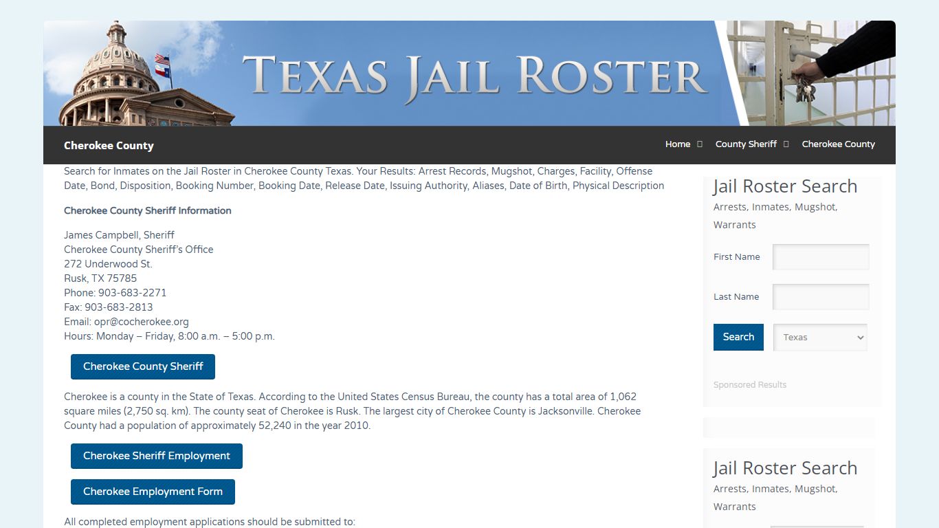Cherokee County | Jail Roster Search